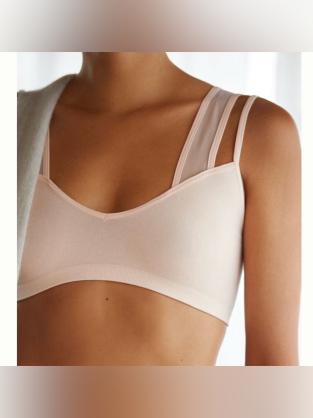 Anthro β Seamless Mesh Bralette in Coral Pink Size XXS / XS - Picture 3 of 11